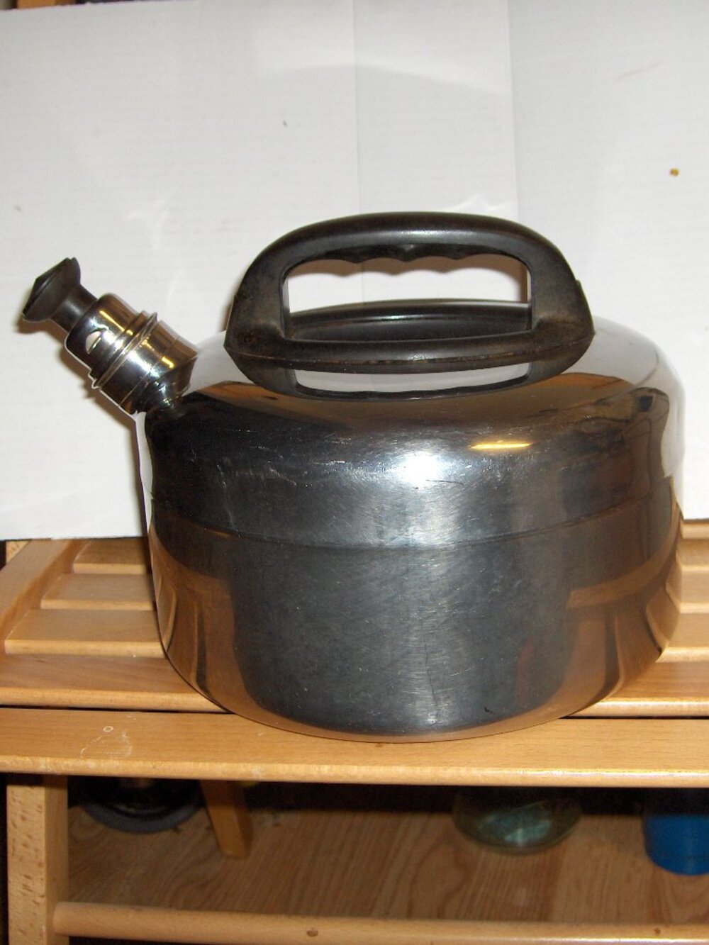 Vintage Steelco Whistling Tea Pot, 4 1/2 Qt,